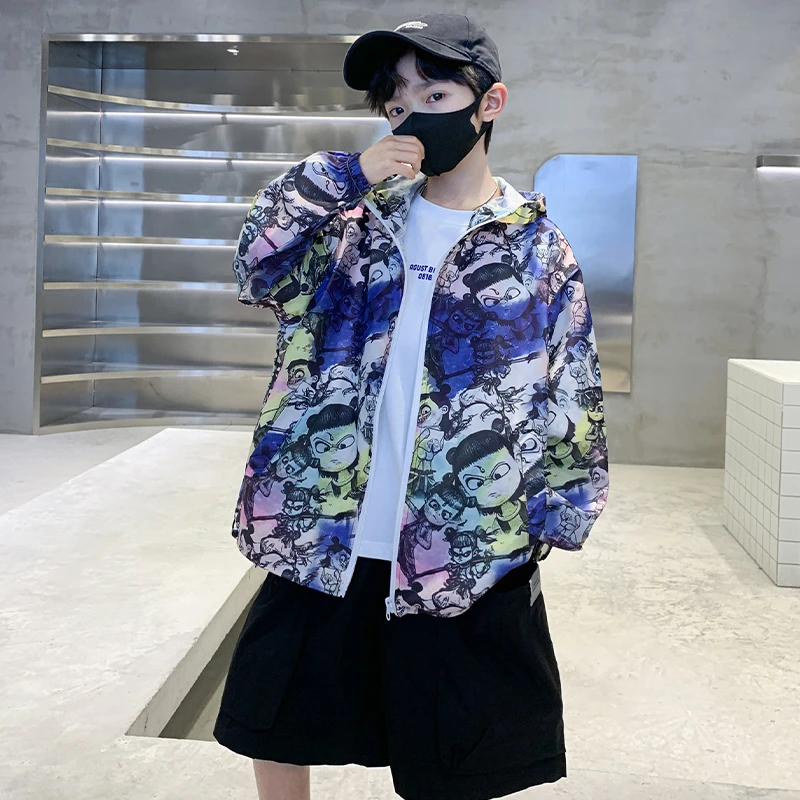 儿童哪吒防晒衣男童夏装2025新款中大童夏季薄款外套男孩防晒服潮