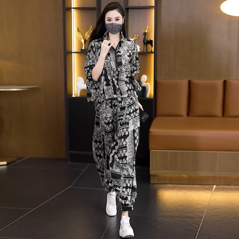 【女神新衣】2025夏季新款大码女装透气时尚宽松遮肉高级设计感套装