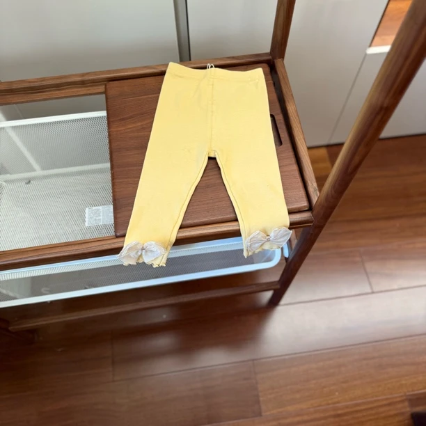 【编号k406】002-04-儿童大蝴蝶结打底裤A黄色-xxy