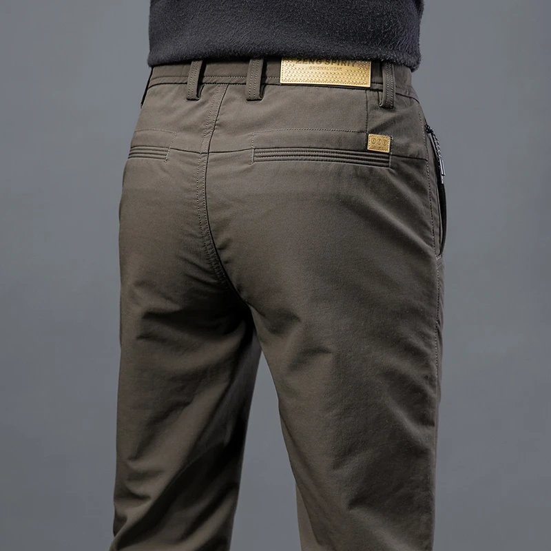 那因波勒春秋高端休闲裤男士微弹修身直筒裤潮流商务百搭抗皱长裤