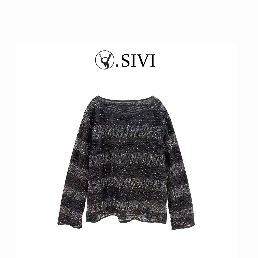 熙薇【乌鲁木齐】2025早秋新款时尚百搭休闲气质长袖上衣H3903