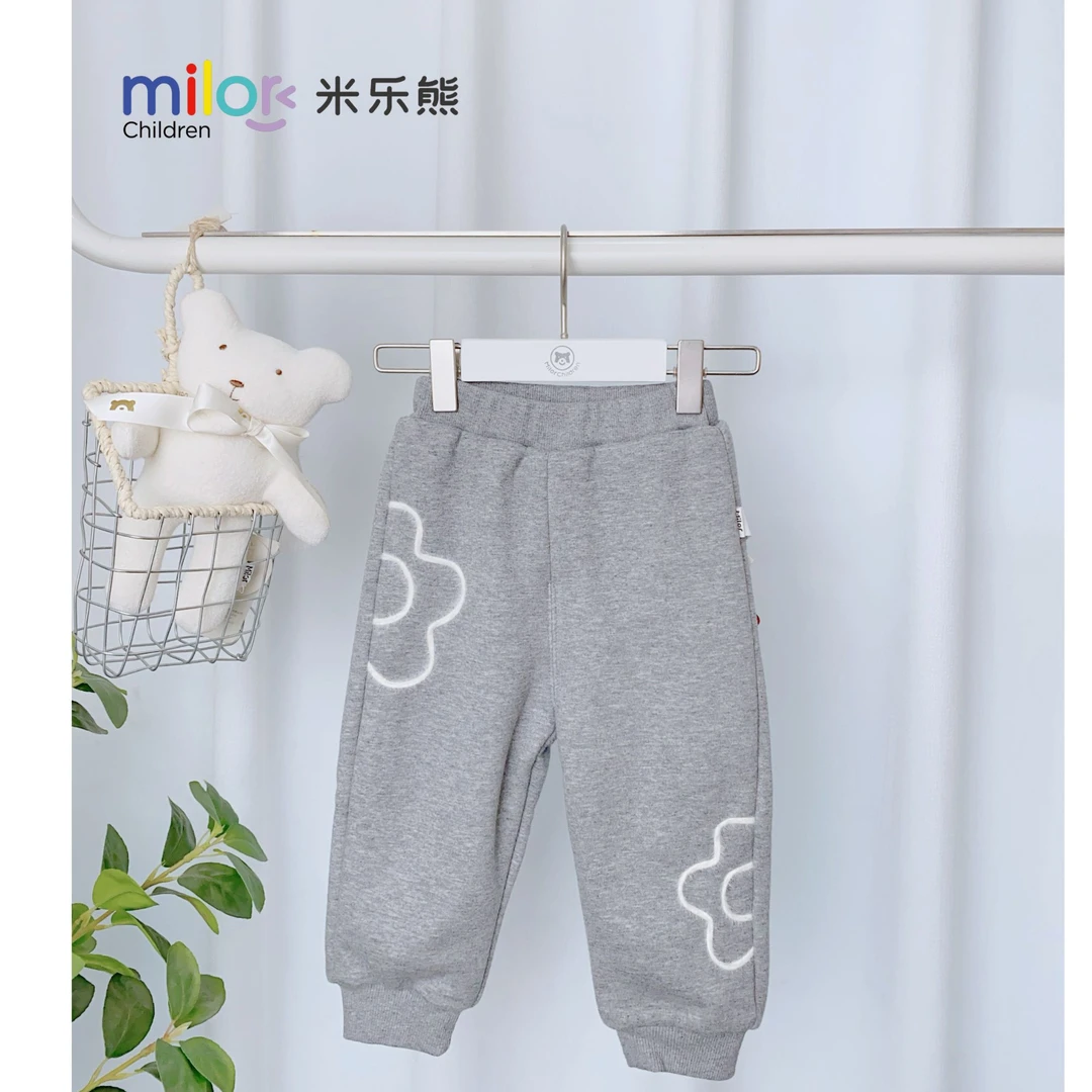 2813【加棉】米乐熊男女童运动长裤棉裤卫裤儿童装童裤时尚