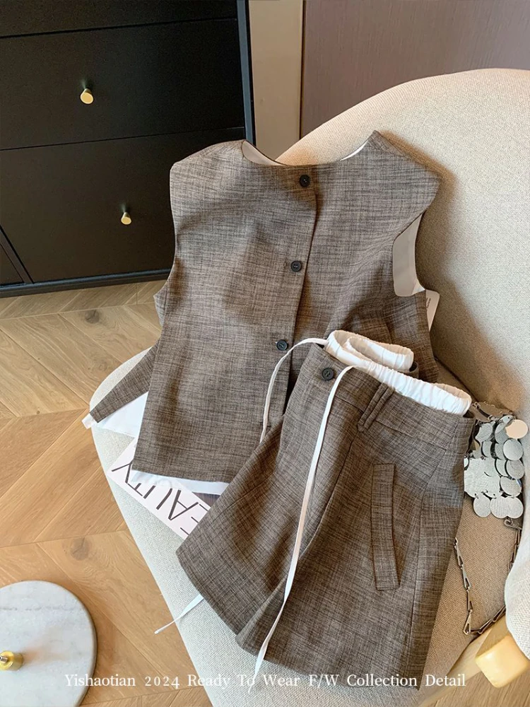 夏装搭配一整套小个子显高时尚穿搭小香风高级感显瘦减龄两件套装