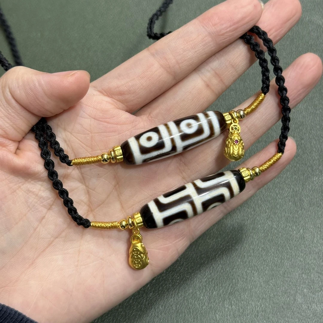 【曹美丽精选】H81379-玛瑙diy脖挂（地门四眼）多样性发其一-38x11mm