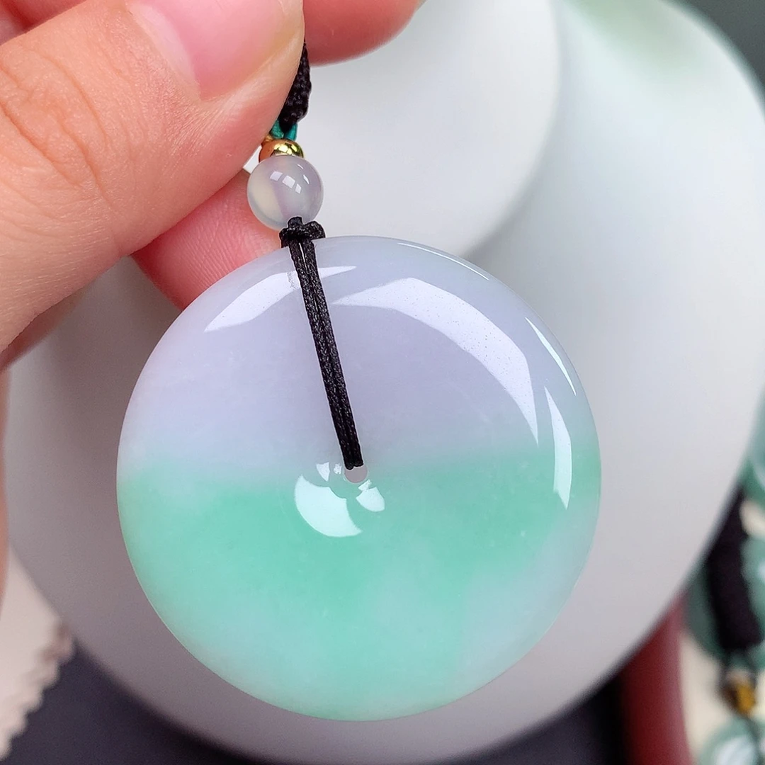 翡翠未镶嵌颈饰平安扣 38.5x5.8mm