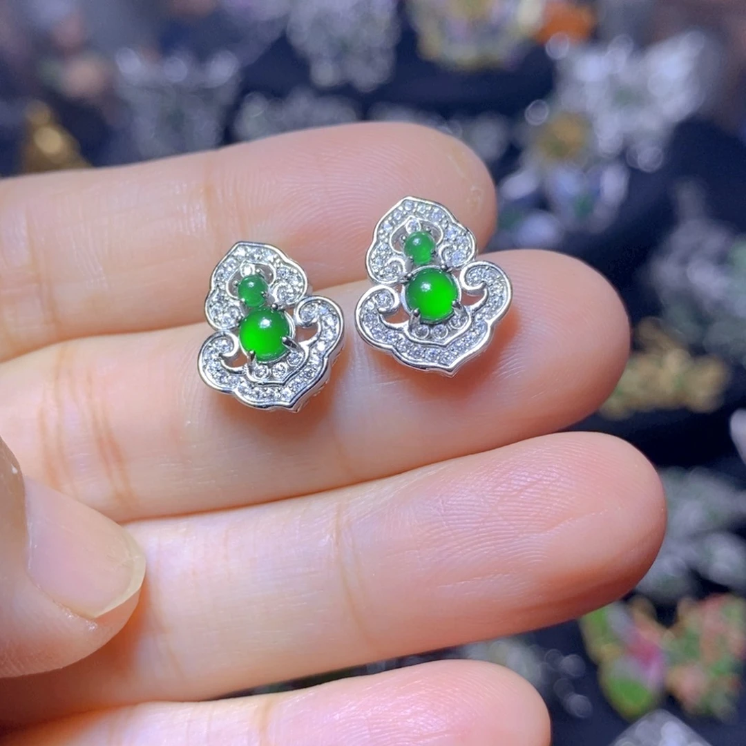 翡翠银S925镶嵌吊坠(不含链)天然翡翠