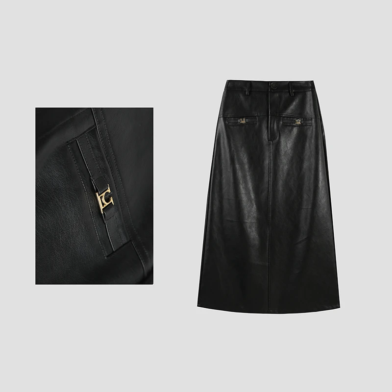 SANOIAN·宋三千中长款半身裙秋季宽松高腰A字裙HBZC622124 nnassa