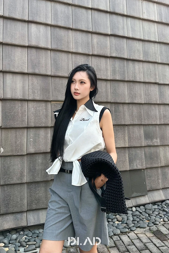 DIAD25无袖拼接衬衫