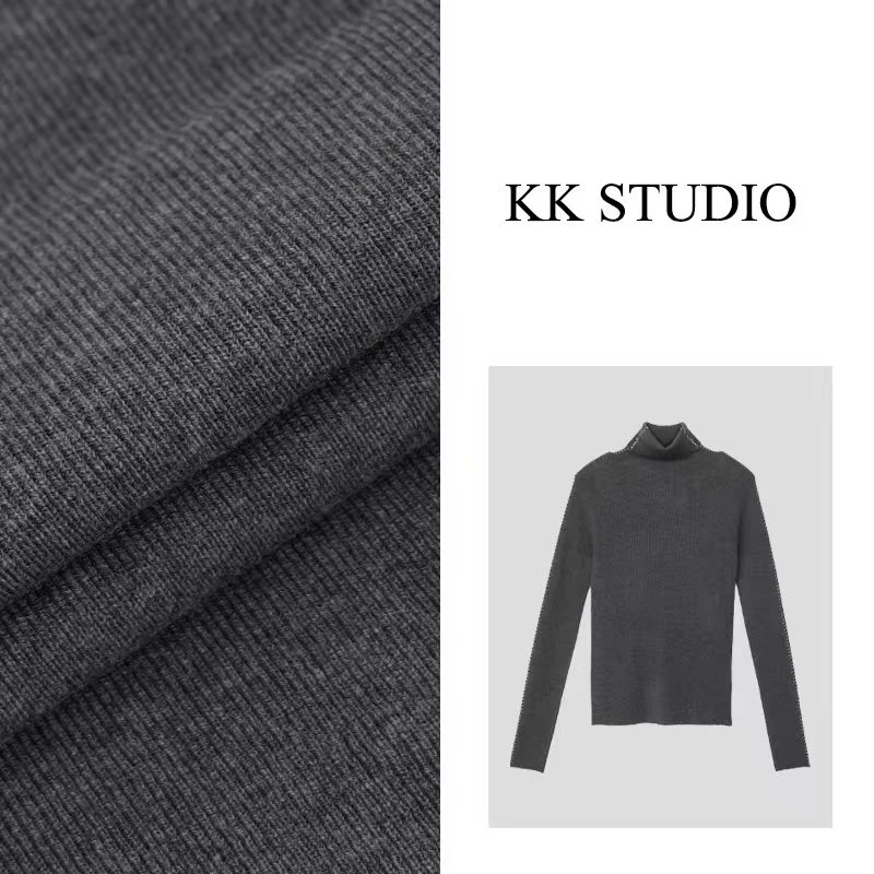 淇淇KK Studio秋冬新款修身简约高领针织显瘦打底衫9620