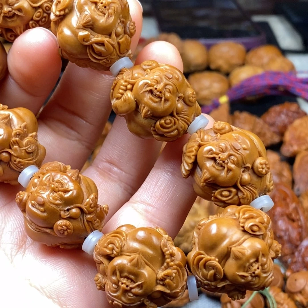 橄榄核手串/手链心**提核雕手串