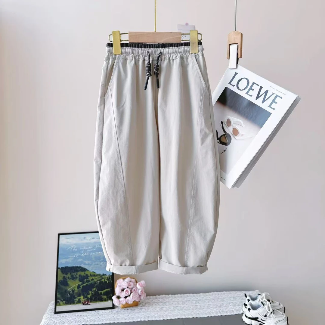 男童裤子夏季新款2025男孩薄款休闲裤中大童宽松百搭弯刀裤