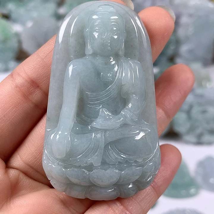 翡翠未镶嵌颈饰阿尼陀佛洒黄翡卡厚10+