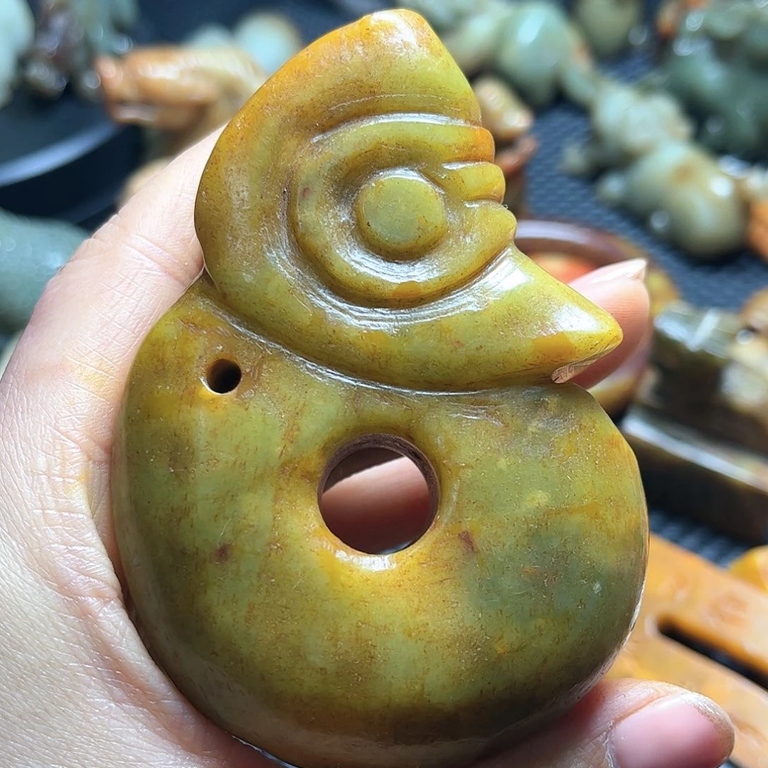 白玉菩提吊坠摆件