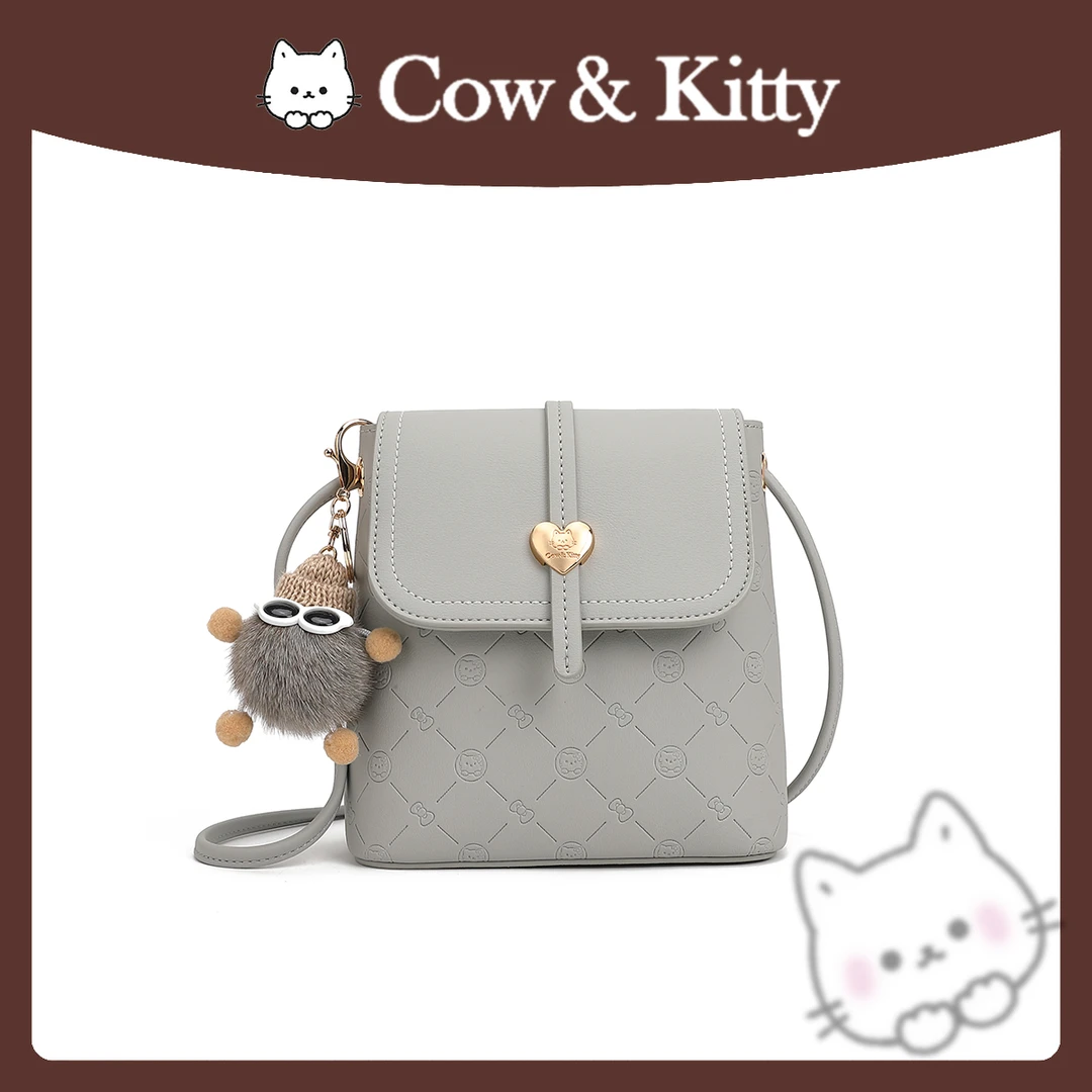 【工厂直销】Cow&Kitty/通勤布偶桶包手提单肩斜挎8002灰