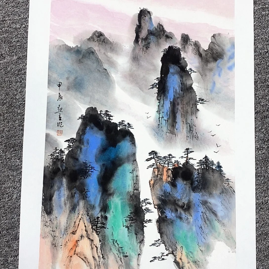 国画王亚立四尺三开精品佳作