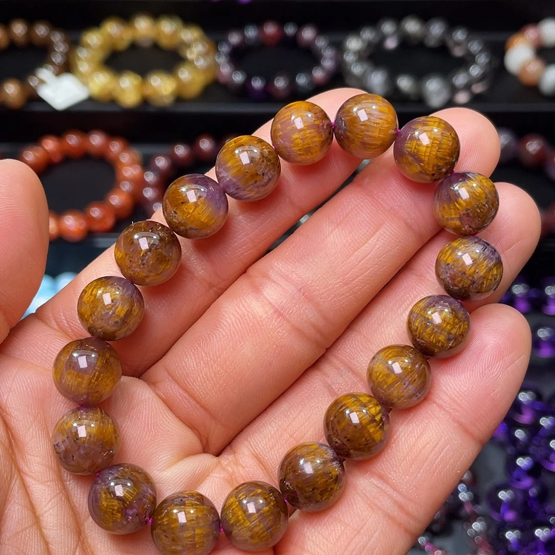 手链水晶未镶嵌极光紫钛手链11m