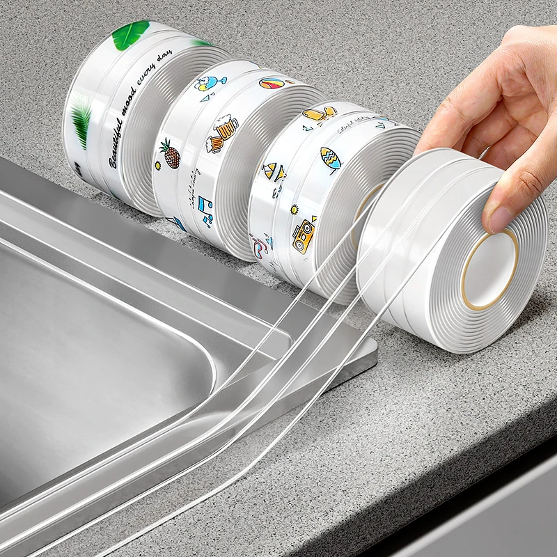 厨房水槽美缝贴灶台防水封边胶水池防霉缝隙条洗碗池马桶边缘