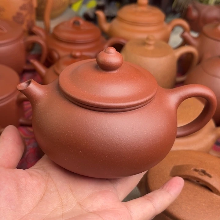 老***长紫砂茶壶原矿红皮龙寒江精工半手220c