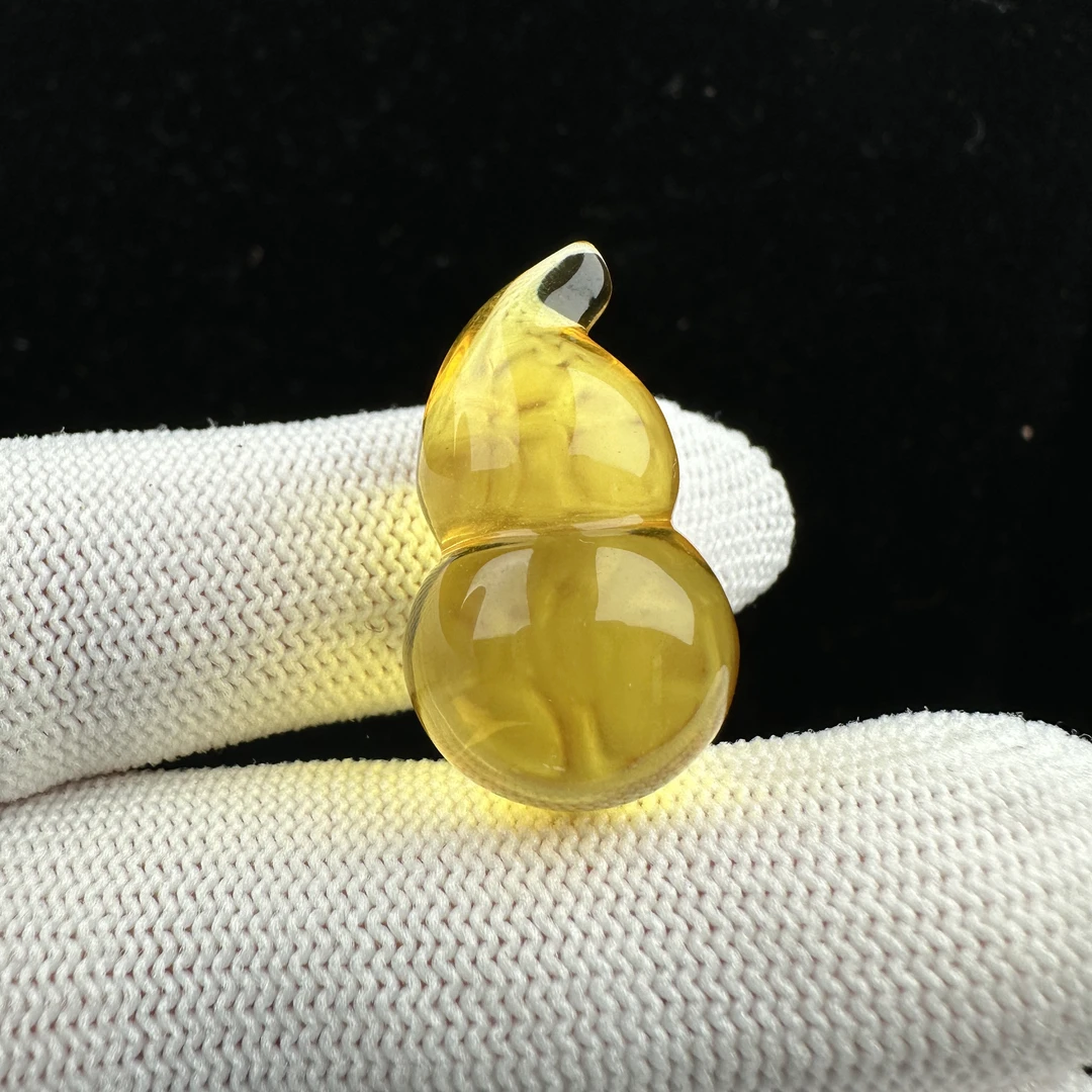 Y3582天然原矿蜜蜡 净水葫芦15x26mm 2.8克抖音基地质检发货