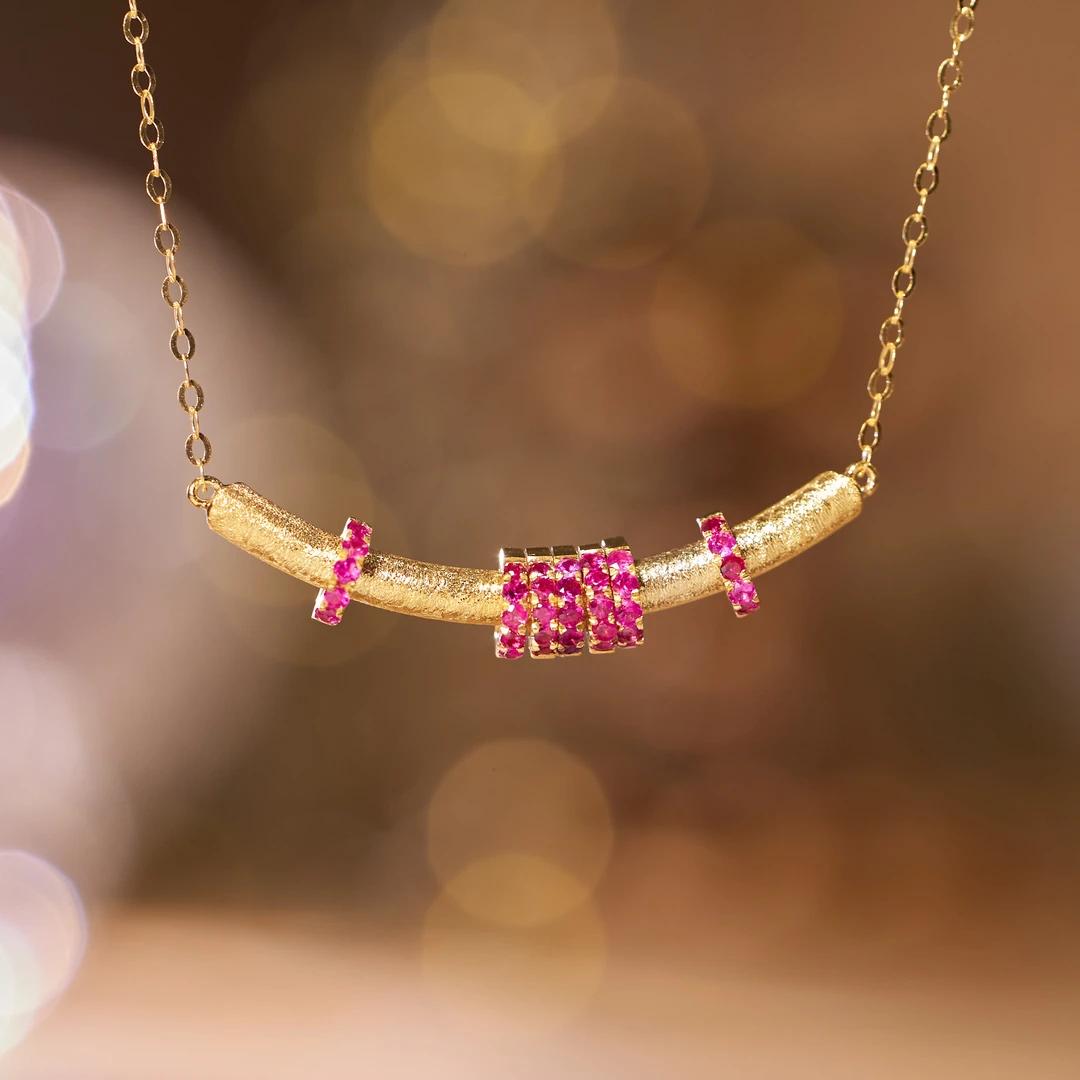 【歪歪】红宝石项链18K金流金岁月（多样性发一）XB-U9170