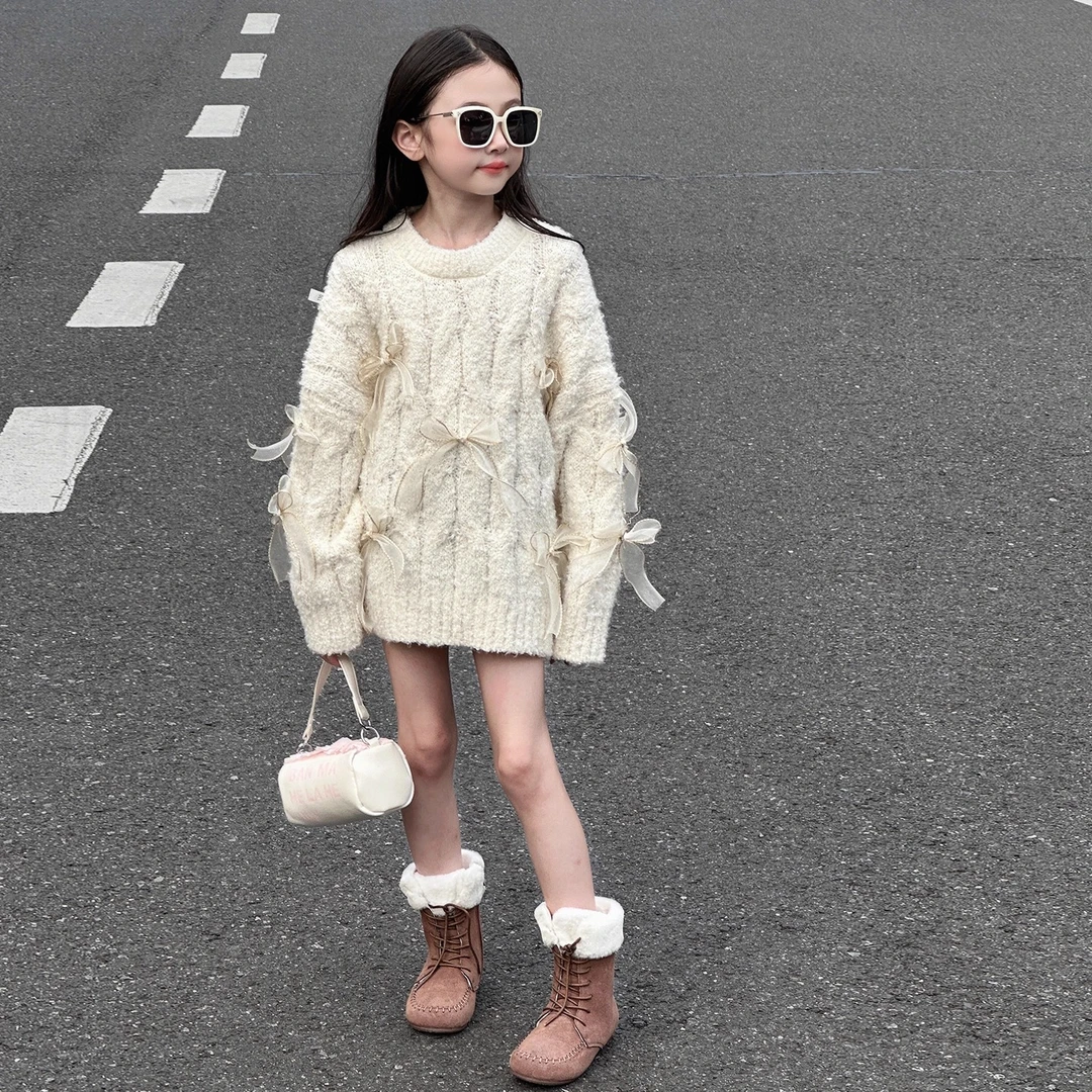女童毛衣洋气时髦秋冬加厚毛线衣小女孩洋气韩系穿搭儿童冬装上衣