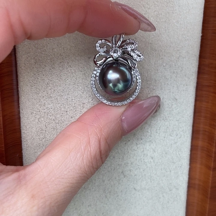 吊坠(不含链)海水珍珠银S925镶嵌