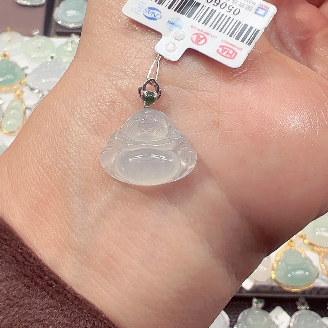 吊坠(不含链)18K金镶嵌翡翠佛公