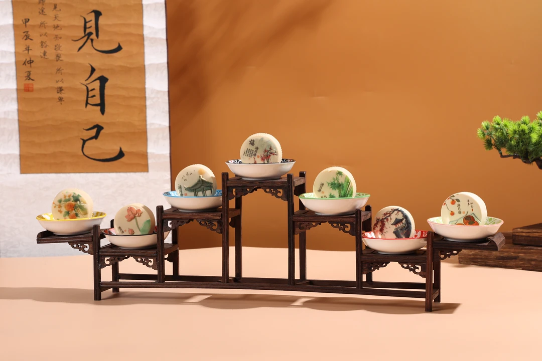 全新中式月饼 3D呈现乳酪皮奇亚籽，生椰拿铁 蓝莓乳酪  视觉美化