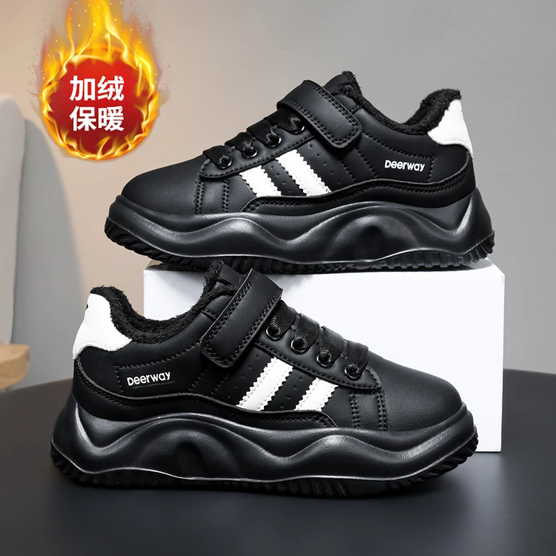 德尔惠童鞋男童棉鞋冬季加绒鞋子2025新款男孩儿童二棉保暖运动鞋