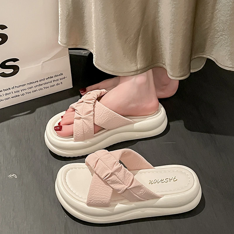 法式新款凉拖鞋女夏季外穿厚底增高5CM2025款防滑时尚百搭一字拖