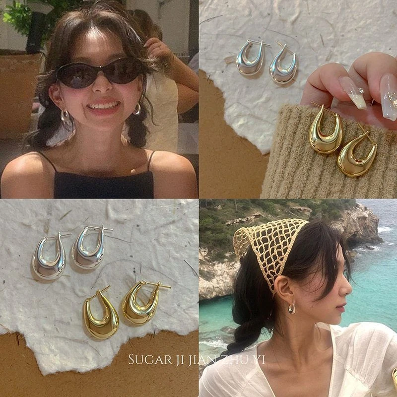 合金耳饰 fever同款设计感耳环小众高级感冷淡风水滴耳环