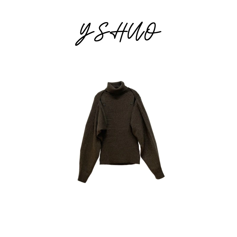 YSHUO【红粉专享】秋冬时尚简约纯色假两件毛衣 656