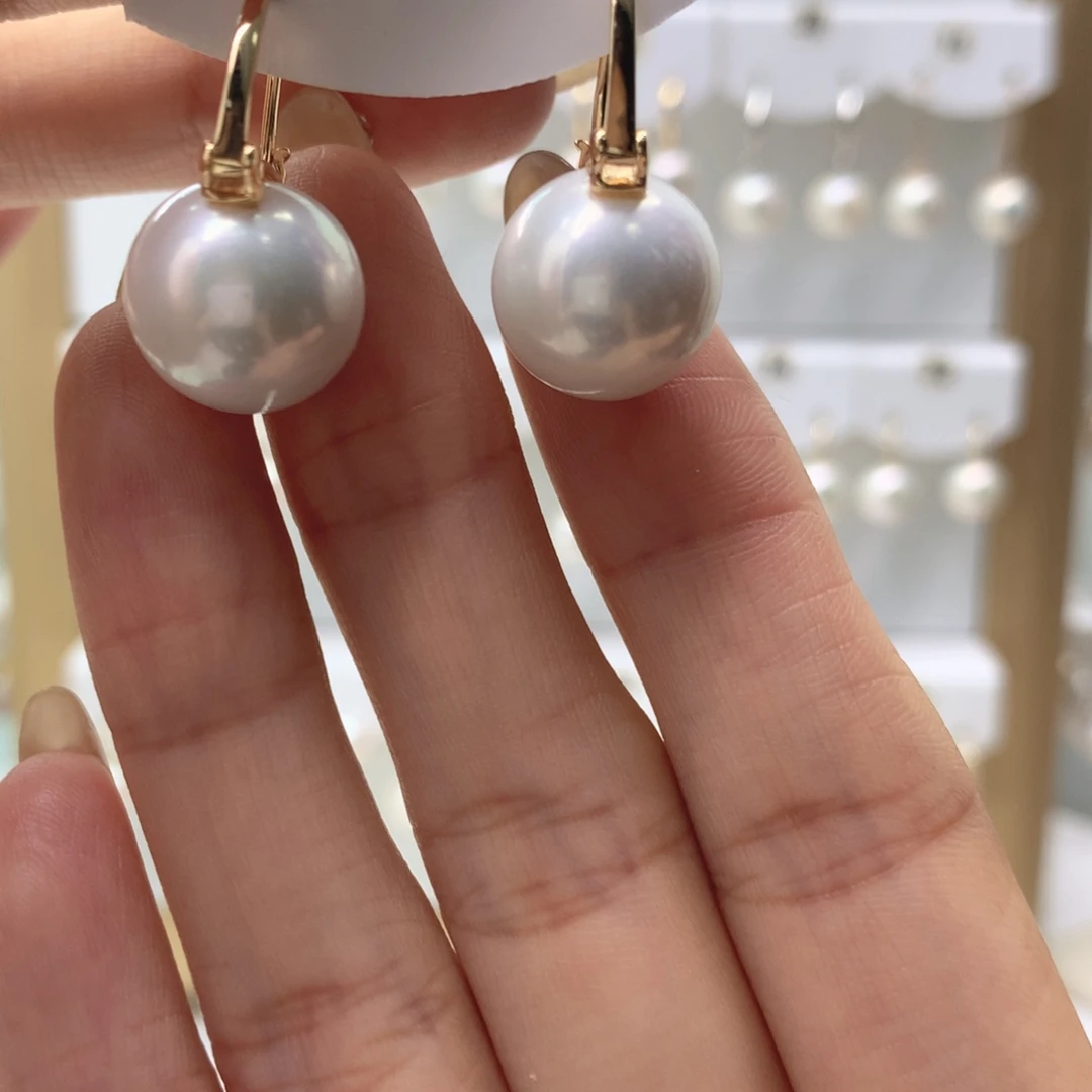 银S925镶嵌淡水珍珠耳饰