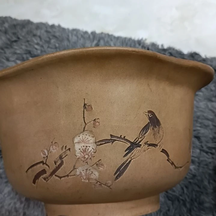 红陶植*紫砂粉段花盆