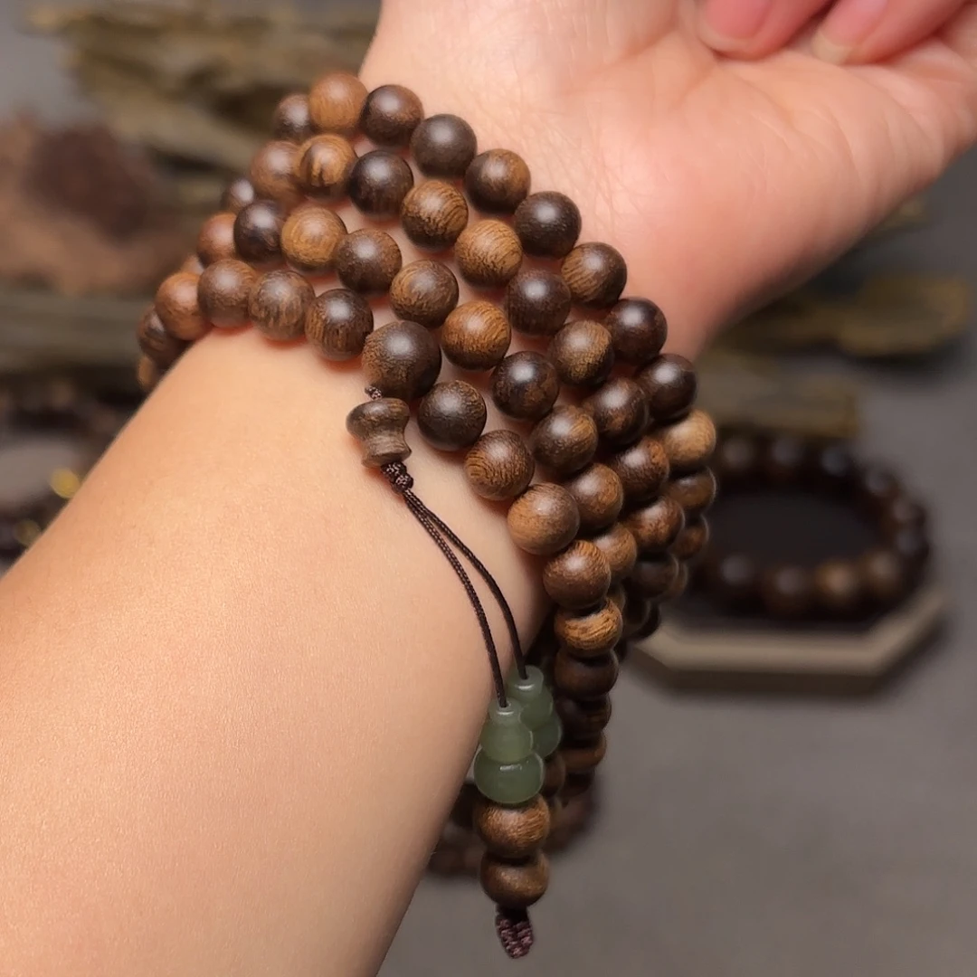 沉香手串越南瘤疤富森红土0.6✖️108设计