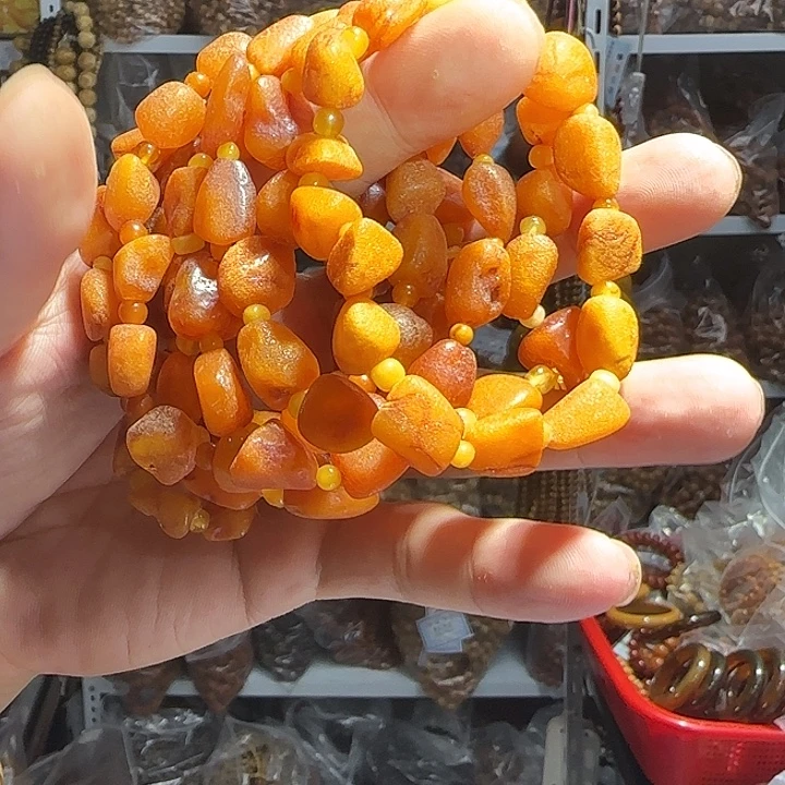 琥珀未镶嵌手链海漂随形手串多样性发其一