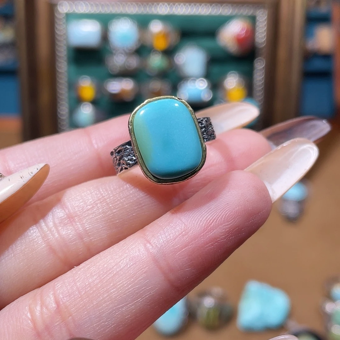 萧***歌绿松石银S925镶嵌戒指戒指