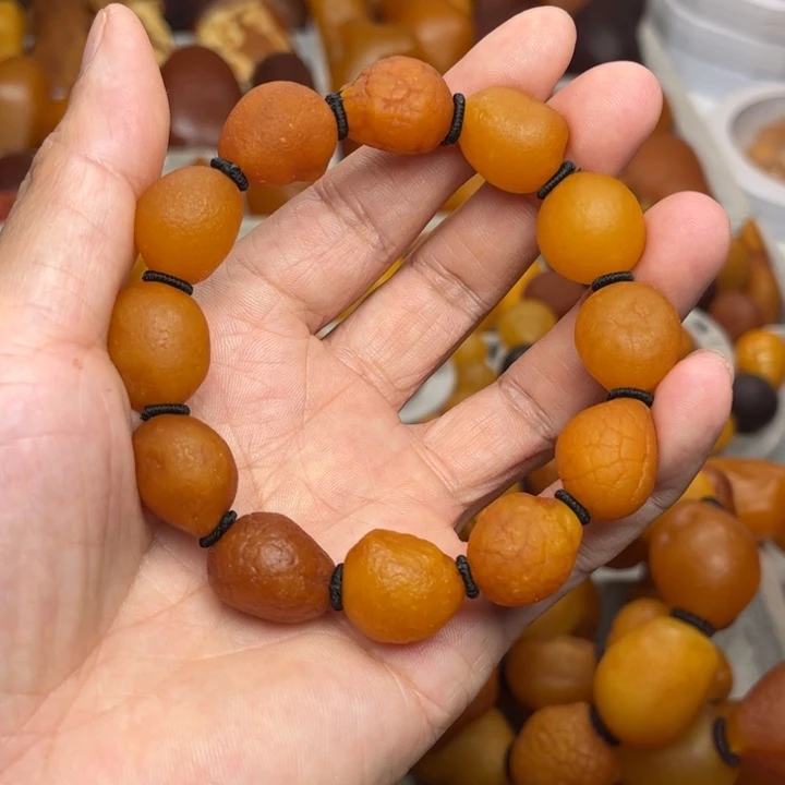 裸石琥珀未镶嵌天然蜜蜡手串