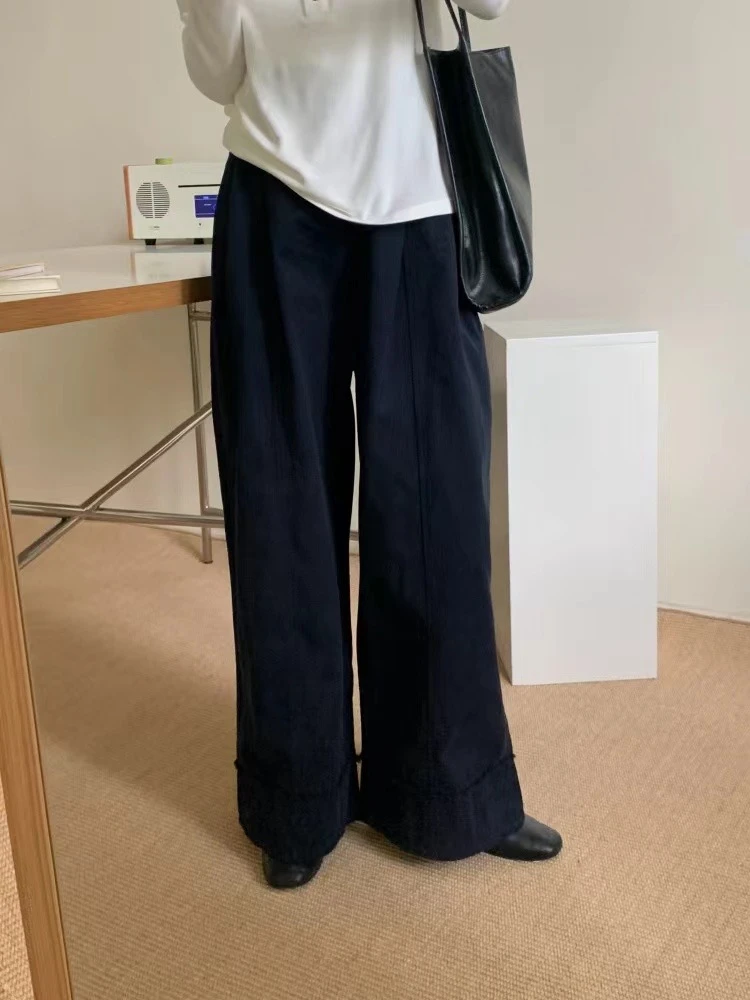 D075女装春秋新款直筒休闲裤2711