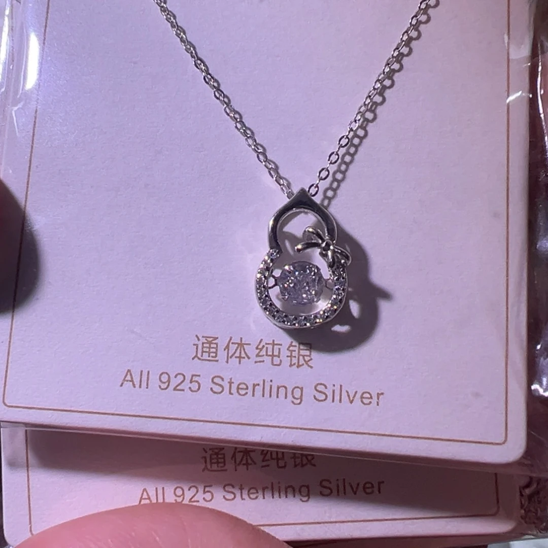 坠链均925银锆石项链