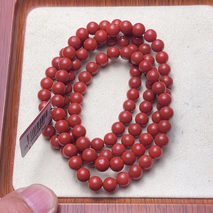 南红玛瑙未镶嵌手串7.3圆珠满肉108