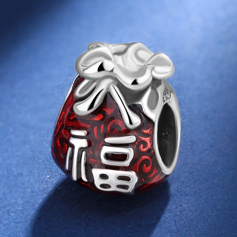 925银银制品 潘家同款复古时尚福袋钱袋串珠925银手链diy手串礼物