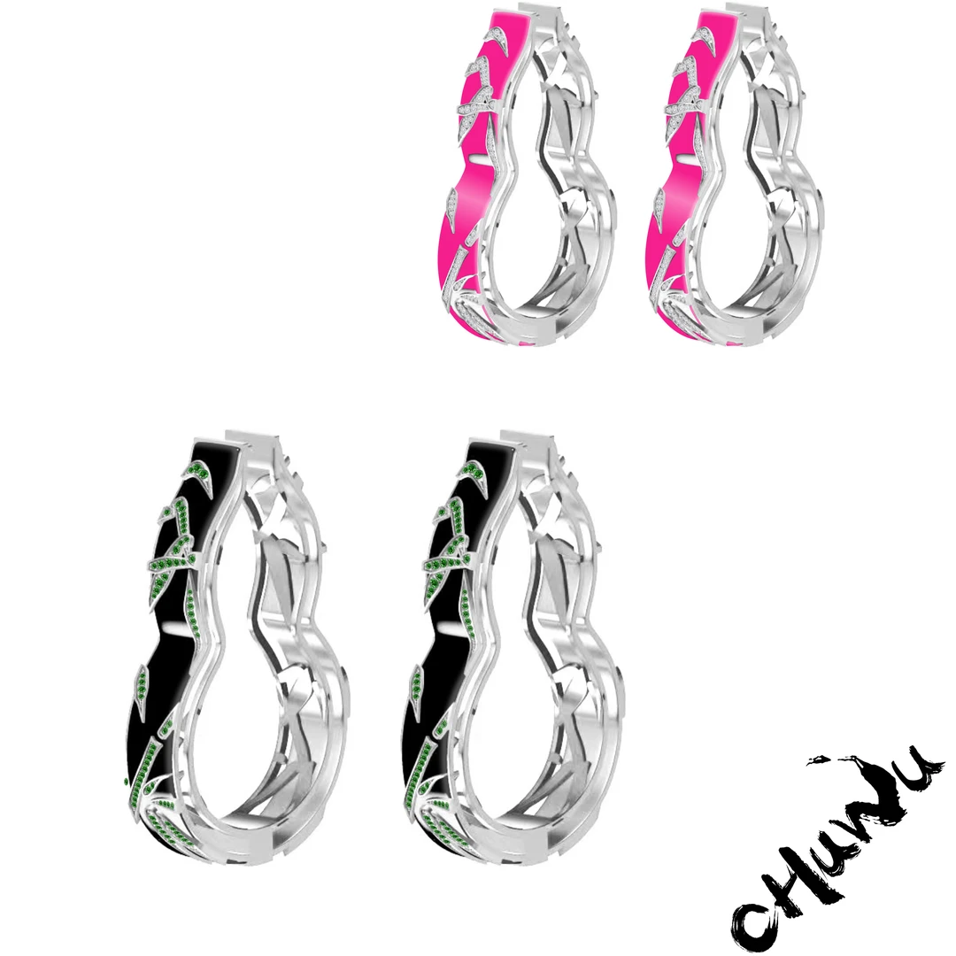 CHUWU.YT/初午 铜合金耳饰 瓷系列 葫芦耳环 CCE231088