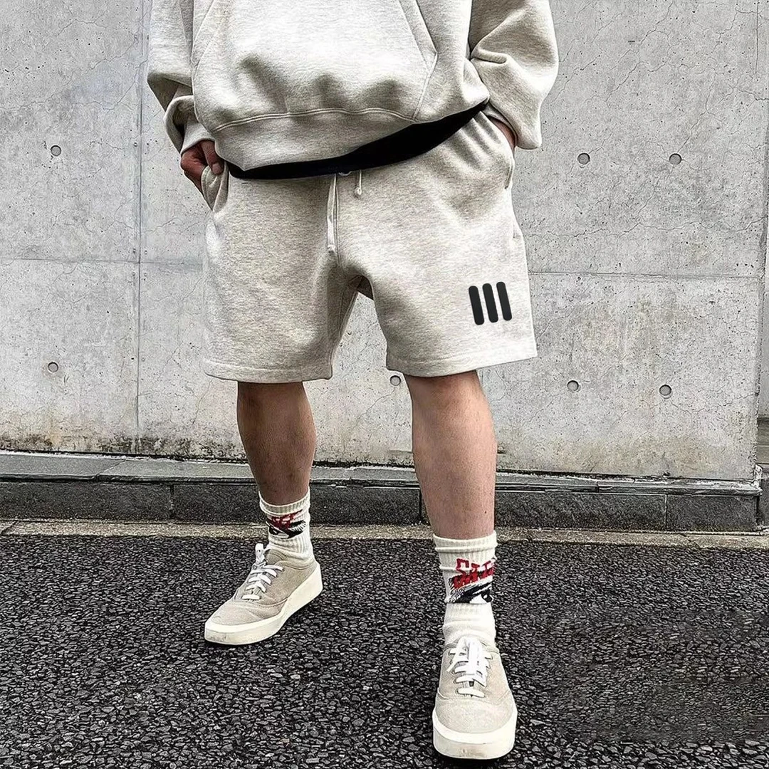 夏季美式潮牌印花基础款休闲短裤男款街头篮球运动宽松五分裤子潮