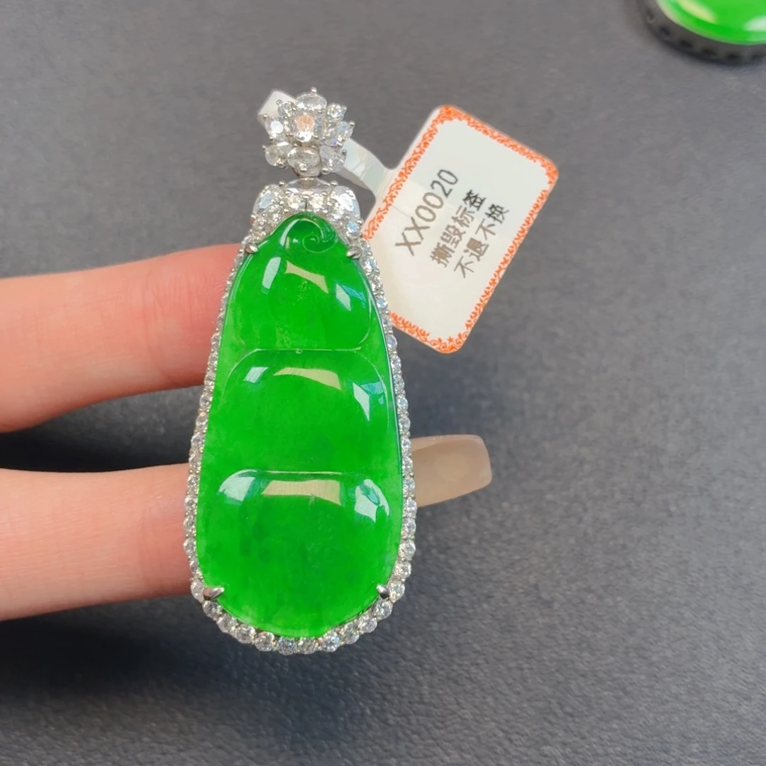 翡翠银S925镶嵌戒指