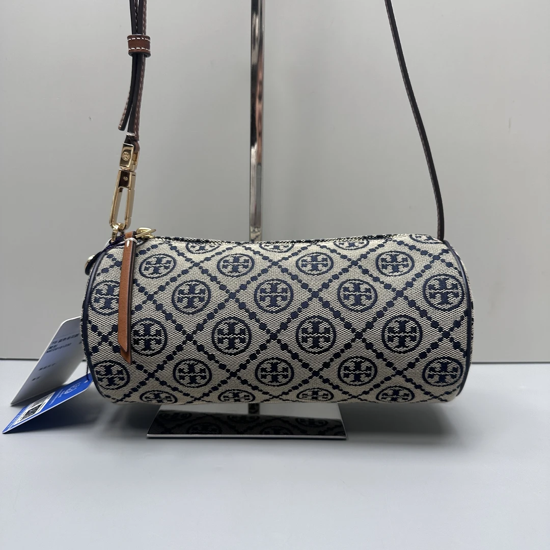 99新 TORY BURCH/汤丽柏琦 织物老花巴比龙22x9x9cmE092304