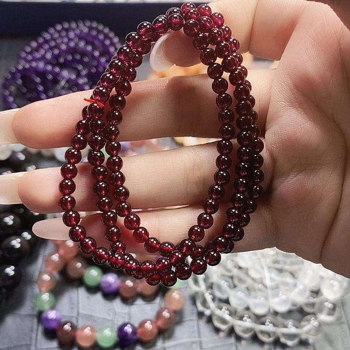 未镶嵌手链水晶石榴石