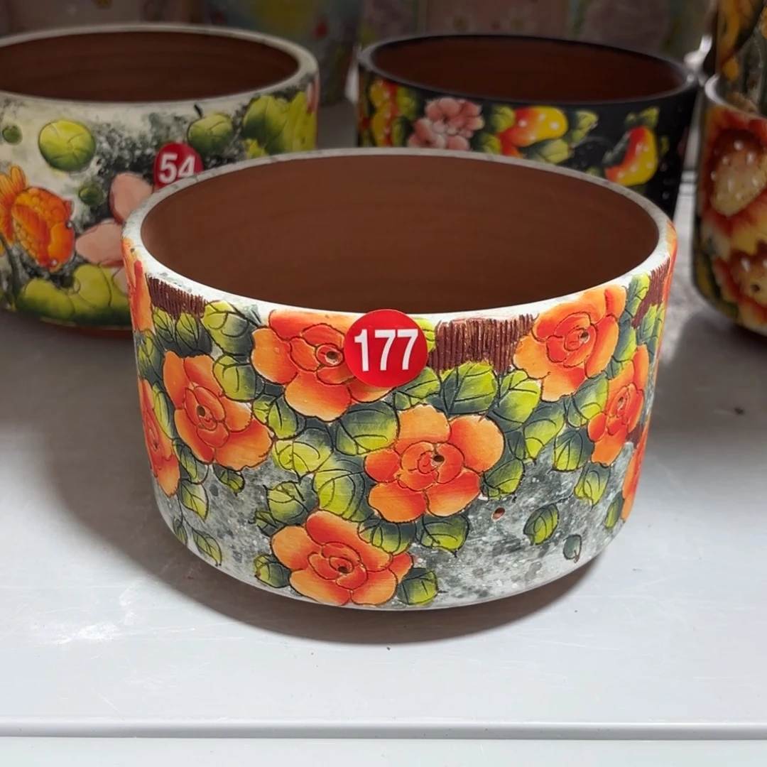 紫砂花盆兰景德镇手绘花盆陶瓷