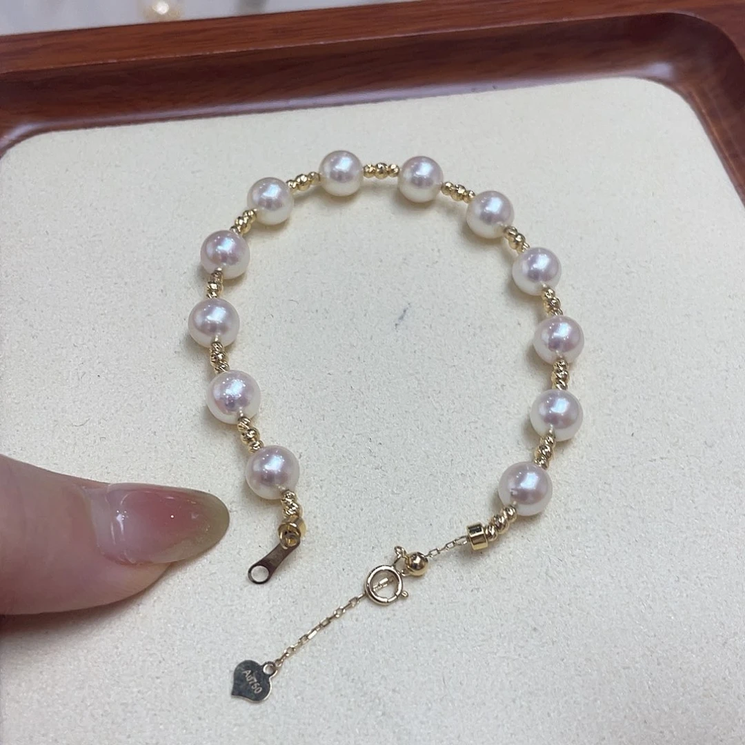 海水珍珠18K金镶嵌手绳