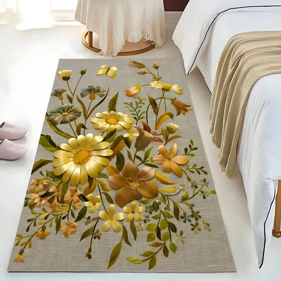 【新疆包邮】70*160cm太阳花客厅卧室玄关阳台走廊地毯地垫床边毯